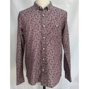 Ezekiel Cotton Oxford Floral Button Down Shirt Men's Red M